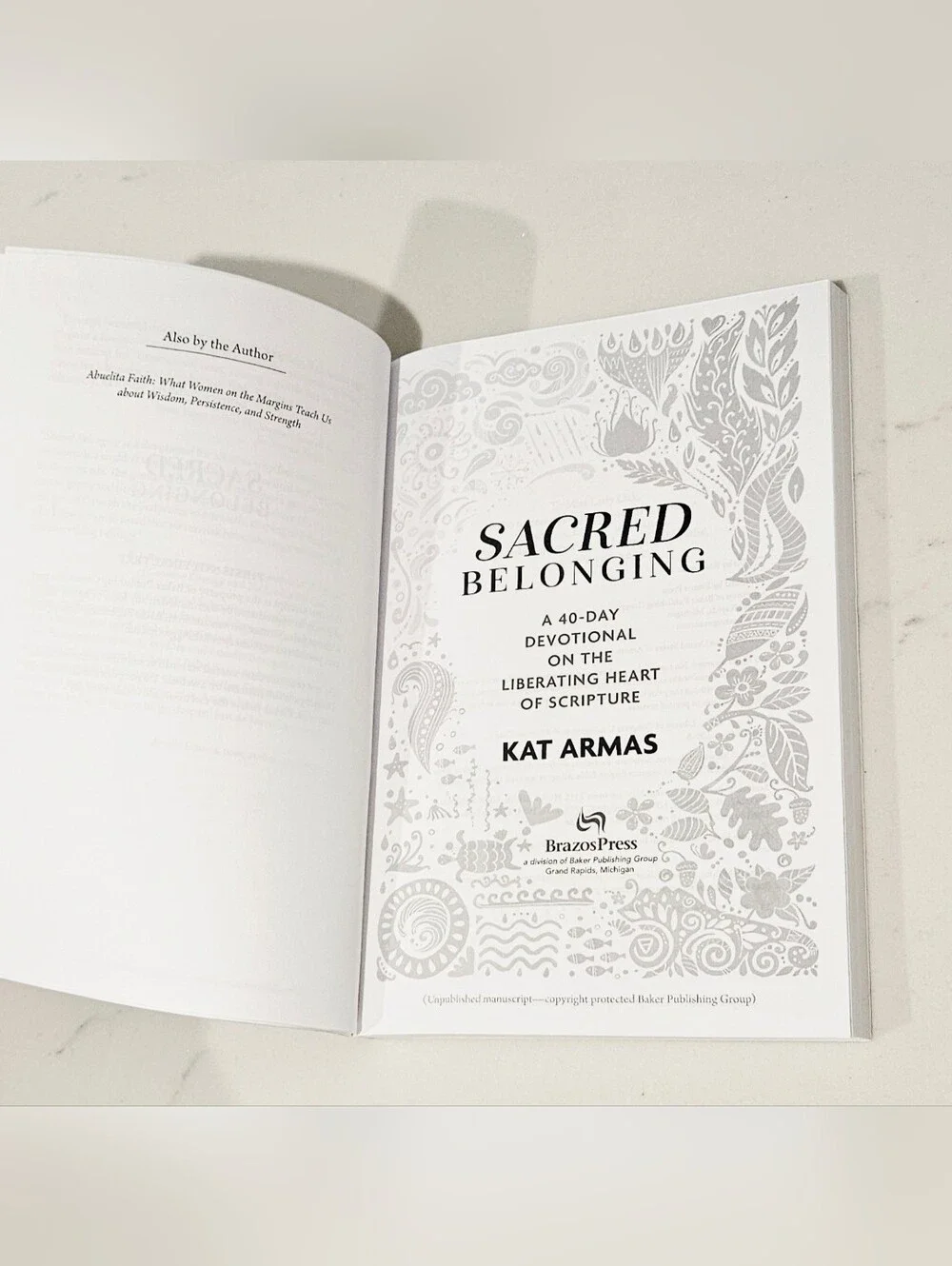 BOGO Sacred Belonging: A 40-Day Devotional Kat Armas Paperback Book